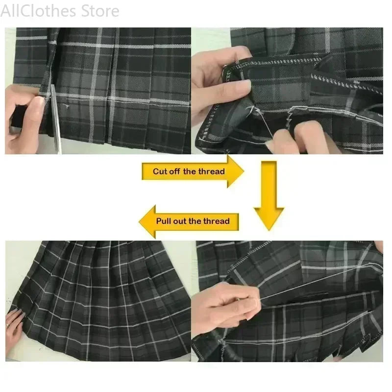 JK Seifuku Sailor Uniform Set, School Uniform with Pleated Skirt and Blouse, Korean Student Fashion, Pink Plaid