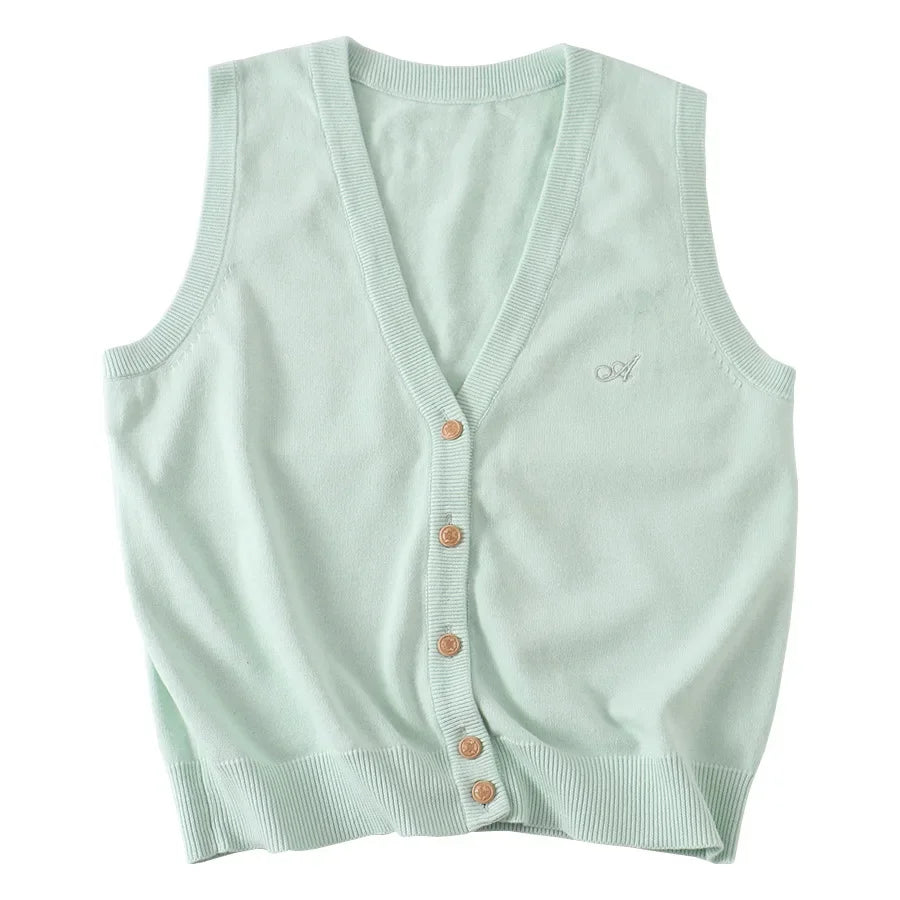 JK Uniform Knit Vest, Gyaru School Cardigan, Girls Preppy Sweater Vest for High School Class, Autumn Fashion
