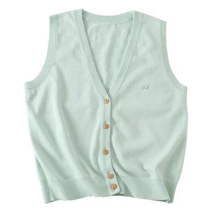JK Uniform Knit Vest, Gyaru School Cardigan, Girls Preppy Sweater Vest for High School Class, Autumn Fashion