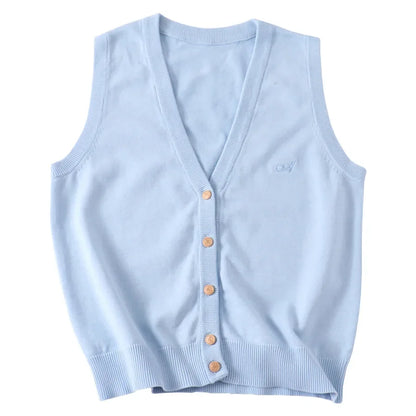 JK Uniform Knit Vest, Gyaru School Cardigan, Girls Preppy Sweater Vest for High School Class, Autumn Fashion