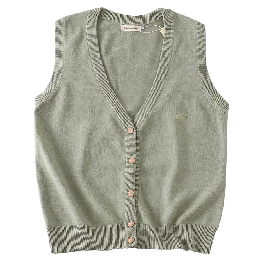 JK Uniform Knit Vest, Gyaru School Cardigan, Girls Preppy Sweater Vest for High School Class, Autumn Fashion