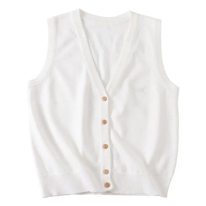 JK Uniform Knit Vest, Gyaru School Cardigan, Girls Preppy Sweater Vest for High School Class, Autumn Fashion