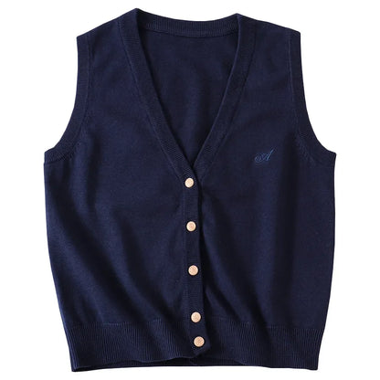 JK Uniform Knit Vest, Gyaru School Cardigan, Girls Preppy Sweater Vest for High School Class, Autumn Fashion
