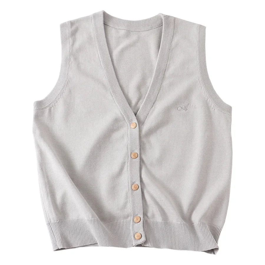 JK Uniform Knit Vest, Gyaru School Cardigan, Girls Preppy Sweater Vest for High School Class, Autumn Fashion