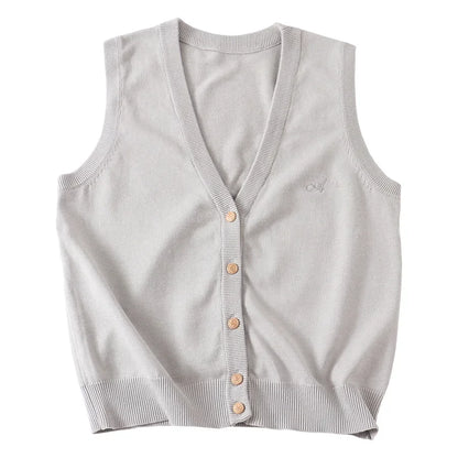 JK Uniform Knit Vest, Gyaru School Cardigan, Girls Preppy Sweater Vest for High School Class, Autumn Fashion