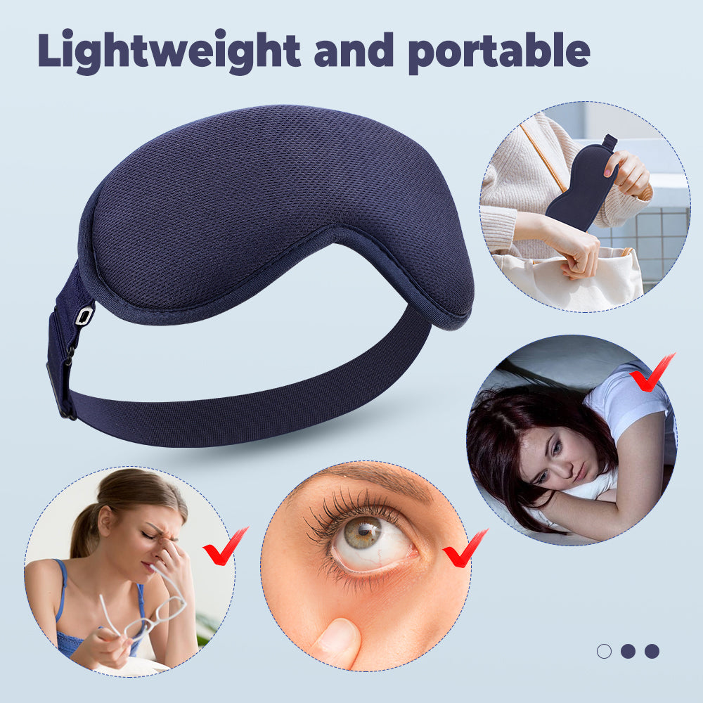 Heated Steam Eyemask USB with Remote Control, Hot Compress Eye Mask 6-Vibration Massage, Dry Eyes Relief for Sleep