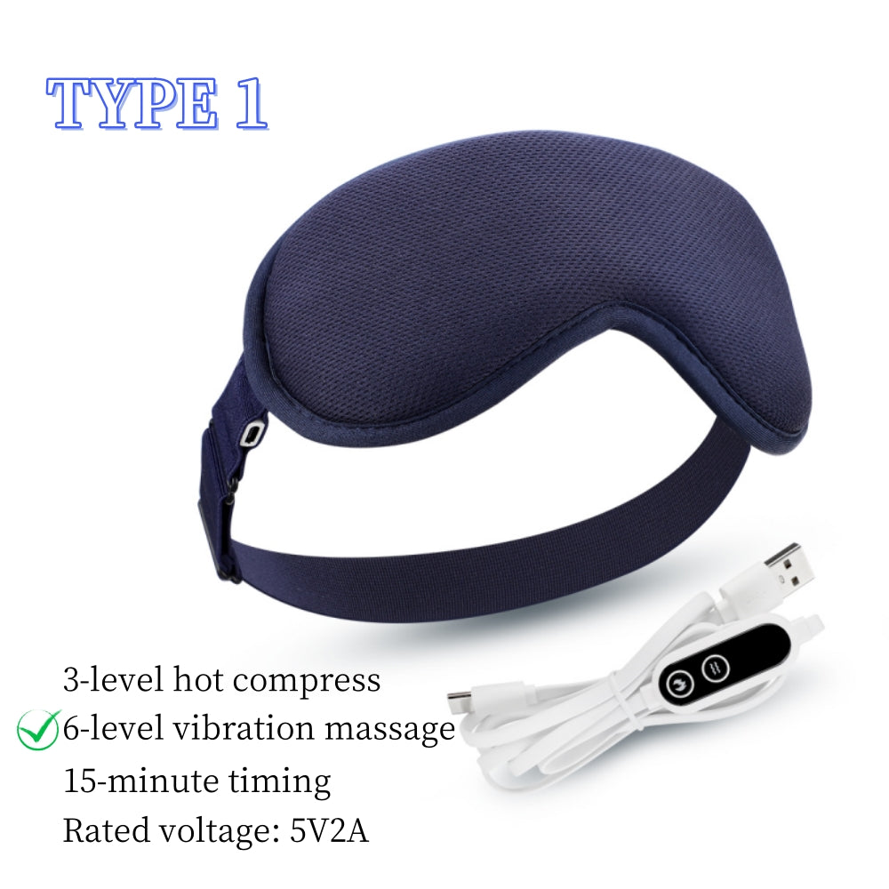 Heated Steam Eyemask USB with Remote Control, Hot Compress Eye Mask 6-Vibration Massage, Dry Eyes Relief for Sleep