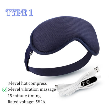 Heated Steam Eyemask USB with Remote Control, Hot Compress Eye Mask 6-Vibration Massage, Dry Eyes Relief for Sleep