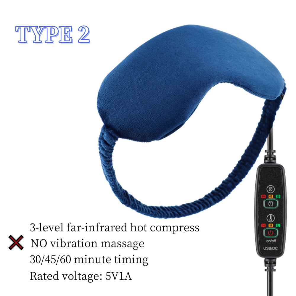 Heated Steam Eyemask USB with Remote Control, Hot Compress Eye Mask 6-Vibration Massage, Dry Eyes Relief for Sleep
