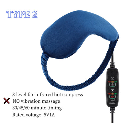 Heated Steam Eyemask USB with Remote Control, Hot Compress Eye Mask 6-Vibration Massage, Dry Eyes Relief for Sleep