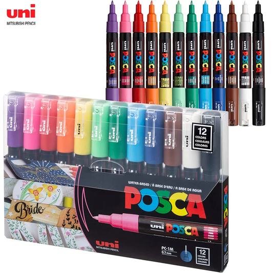 Professional 12 Color Multi Surface Paint Markers Extra Fine Art Markers Set