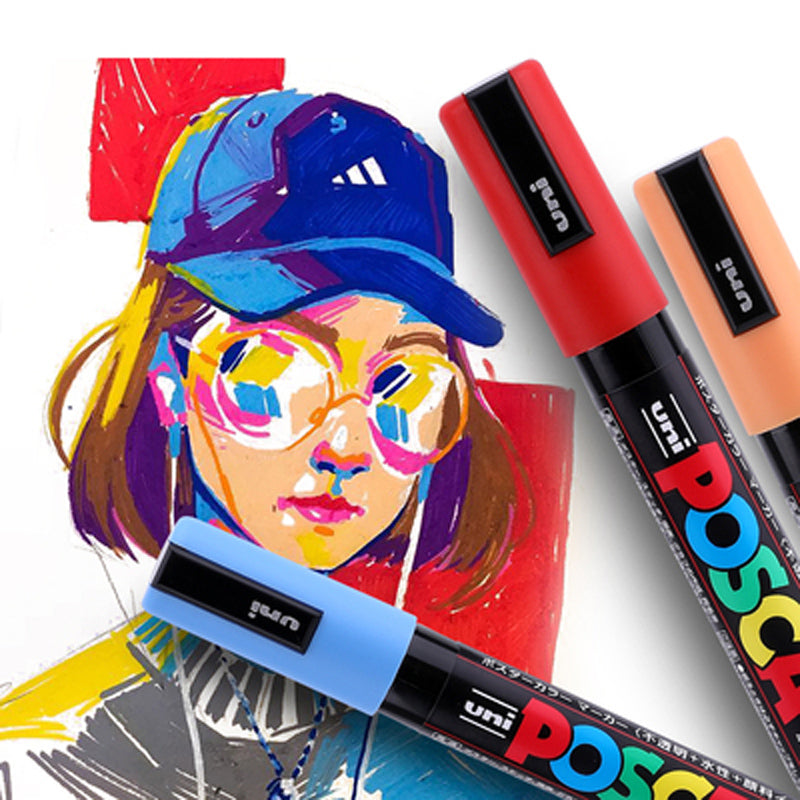 Professional 12 Color Multi Surface Paint Markers Extra Fine Art Markers Set