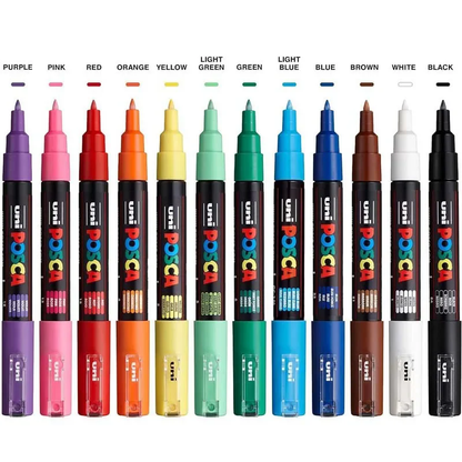 Professional 12 Color Multi Surface Paint Markers Extra Fine Art Markers Set