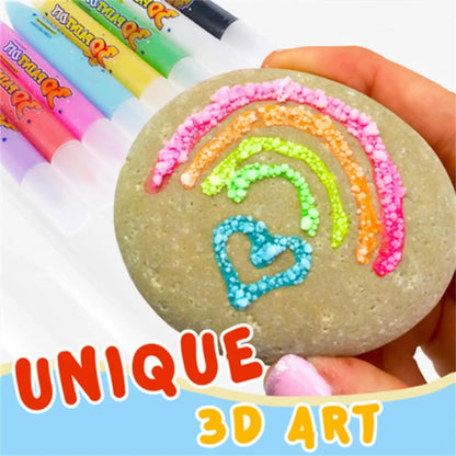 New 3D Bubble Pen Set, 6 Pcs Multifunctional Foam Marker Pen, Exotic Popcorn Pen for Kids, Fluffy Magic Pen for Notebook