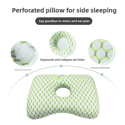 Bamboo Fiber Single Hole Ear Pillow for Side Sleepers