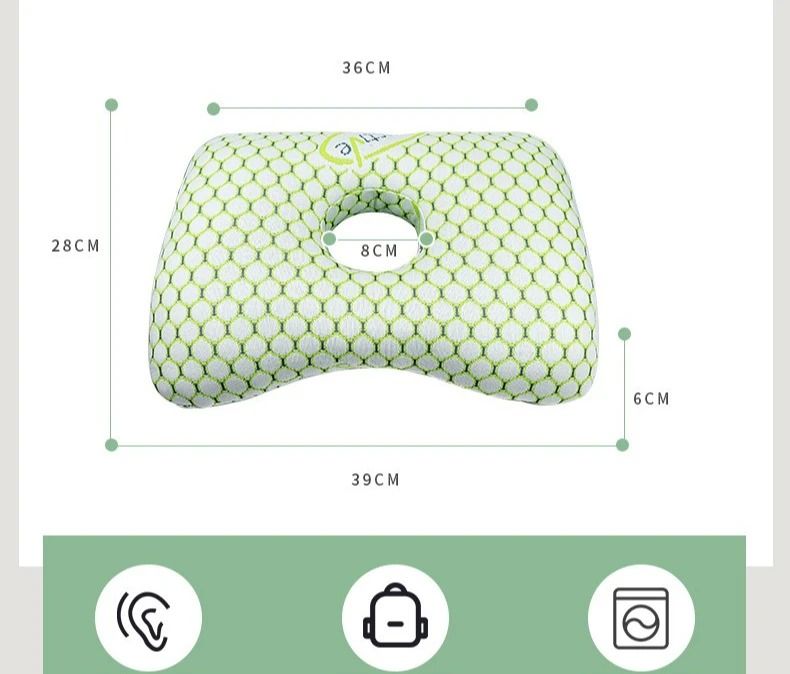 Bamboo Fiber Single Hole Ear Pillow for Side Sleepers