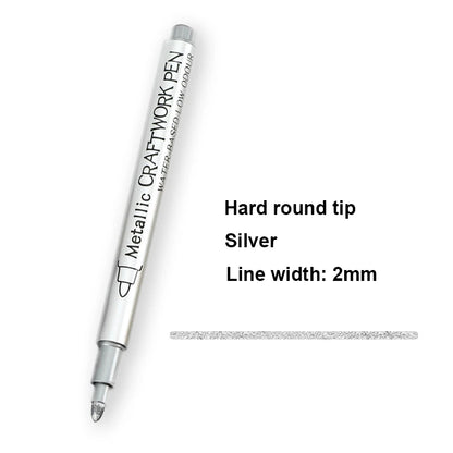 Metallic Marker Pens, Gold and Silver Permanent Art Markers, Brush Tip for Manga, Crafts, Scrapbooking, School Stationer