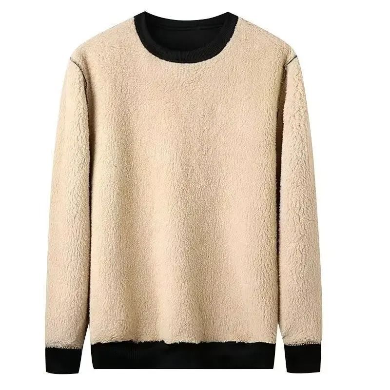 Mens Warm Fleece Lined Pullover Sweatshirt Thermal Top
