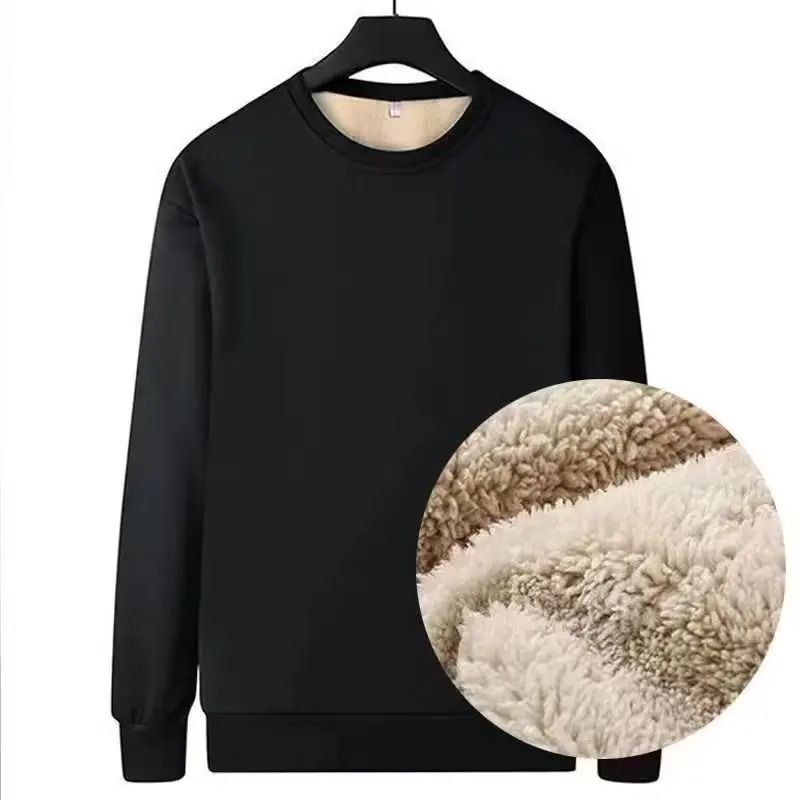 Mens Warm Fleece Lined Pullover Sweatshirt Thermal Top