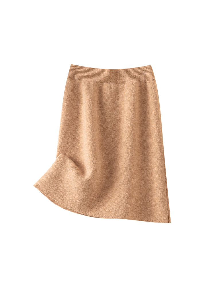 100% Pure Cashmere Skirt for Women, Knitted Winter Mid-Length Skirt, Warm, Soft, and Comfortable Fashion Skirt
