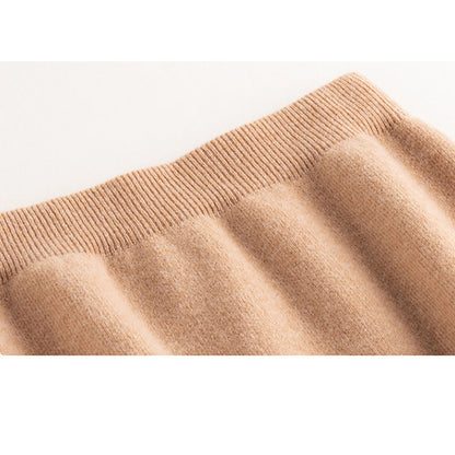 100% Pure Cashmere Skirt for Women, Knitted Winter Mid-Length Skirt, Warm, Soft, and Comfortable Fashion Skirt