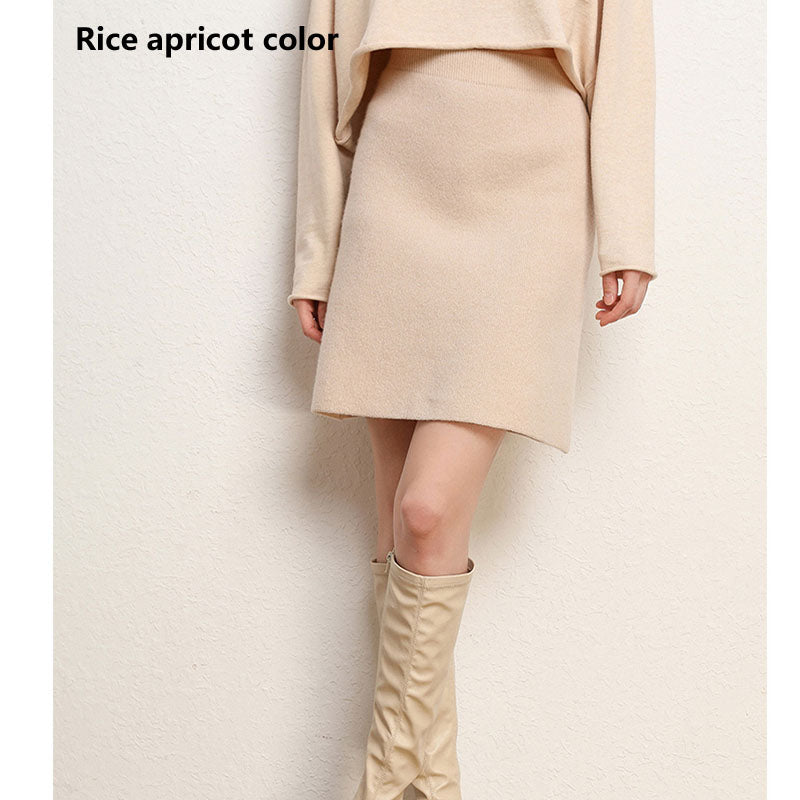 100% Pure Cashmere Skirt for Women, Knitted Winter Mid-Length Skirt, Warm, Soft, and Comfortable Fashion Skirt