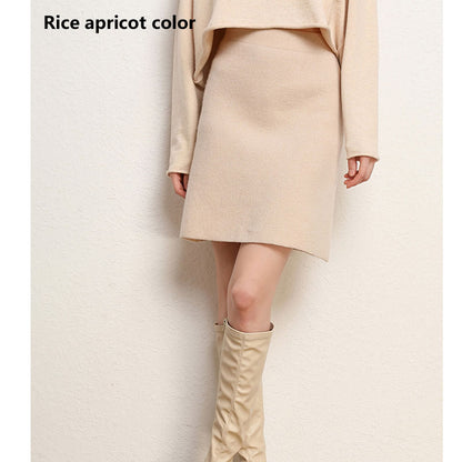 100% Pure Cashmere Skirt for Women, Knitted Winter Mid-Length Skirt, Warm, Soft, and Comfortable Fashion Skirt