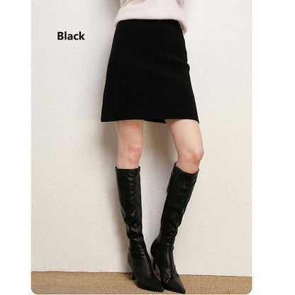 100% Pure Cashmere Skirt for Women, Knitted Winter Mid-Length Skirt, Warm, Soft, and Comfortable Fashion Skirt