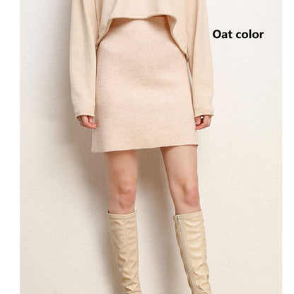 100% Pure Cashmere Skirt for Women, Knitted Winter Mid-Length Skirt, Warm, Soft, and Comfortable Fashion Skirt