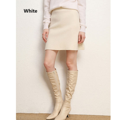 100% Pure Cashmere Skirt for Women, Knitted Winter Mid-Length Skirt, Warm, Soft, and Comfortable Fashion Skirt