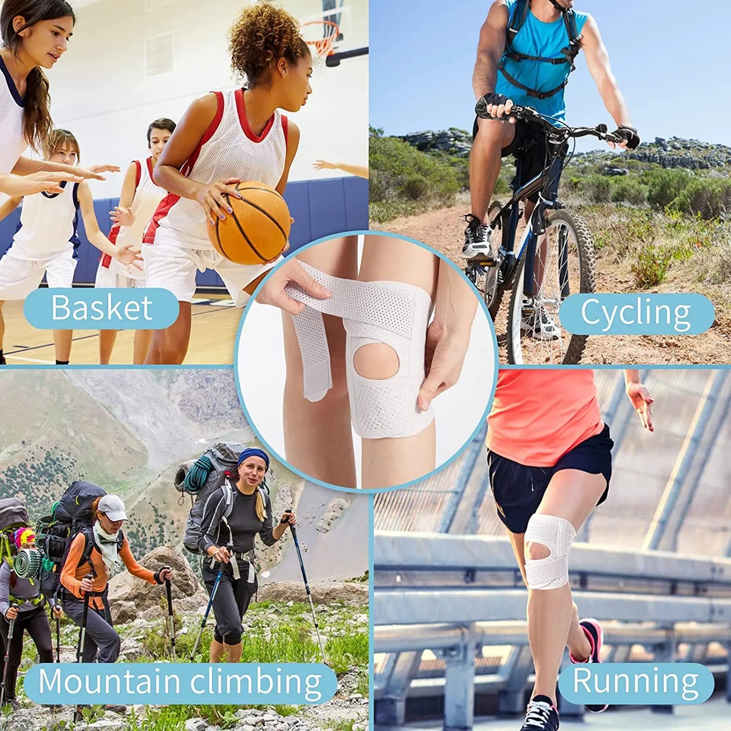 Breathable Knee Support, Side Stabilizers Brace, Meniscal Tear Relief, Arthritis Joint Pain Sleeve