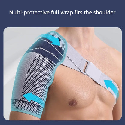 Adjustable Shoulder Support Pad Strap Band, Torn Rotator Cuff Support Brace, Wrap Compression Back Guard