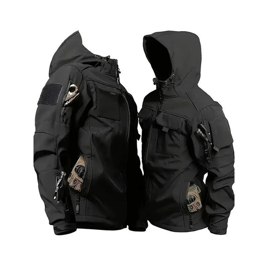 Men Tactical Soft Shell Waterproof Jacket with Fleece Lining