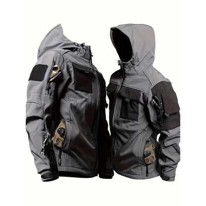 Men Tactical Soft Shell Waterproof Jacket with Fleece Lining
