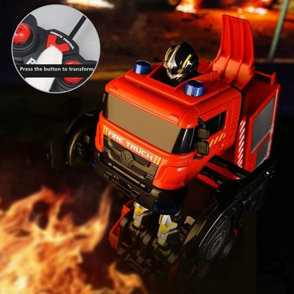 Transforming RC Engine Truck Robot Toy with Lights for Kids
