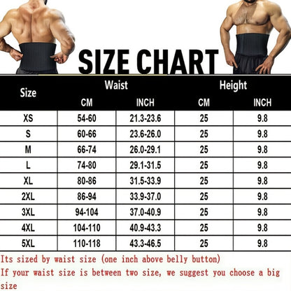 Waist Trainer Trimmer Belt Corset, Men Compression Shapewear, Abdomen Belly Shapers, Fitness Slimming, Tummy Control