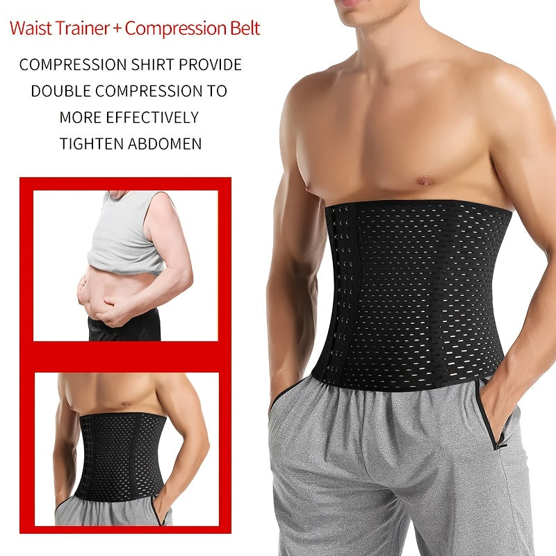 Waist Trainer Trimmer Belt Corset, Men Compression Shapewear, Abdomen Belly Shapers, Fitness Slimming, Tummy Control