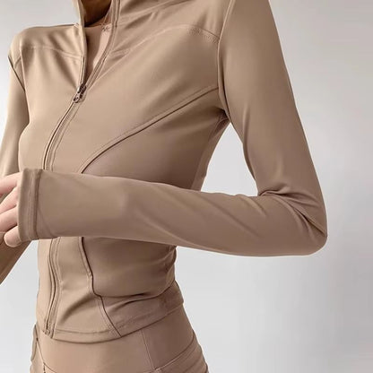Women's Quick-Dry Yoga Jacket – Lightweight Zipper Sports Coat for Running, Training & Everyday Fitness (S–3XL)