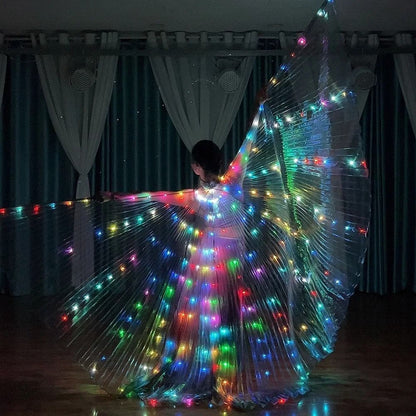 Belly Dance LED Isis Wings Fluorescent Butterfly Performance Costume