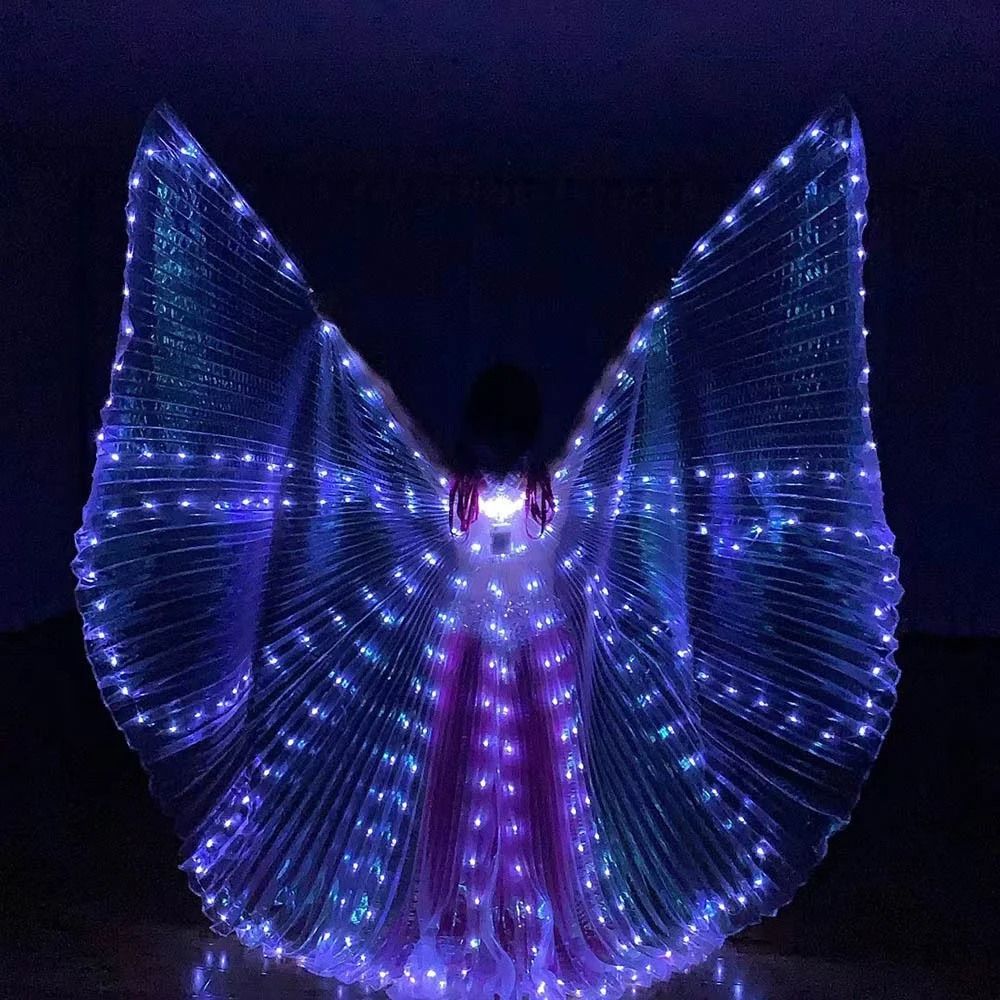 Belly Dance LED Isis Wings Fluorescent Butterfly Performance Costume