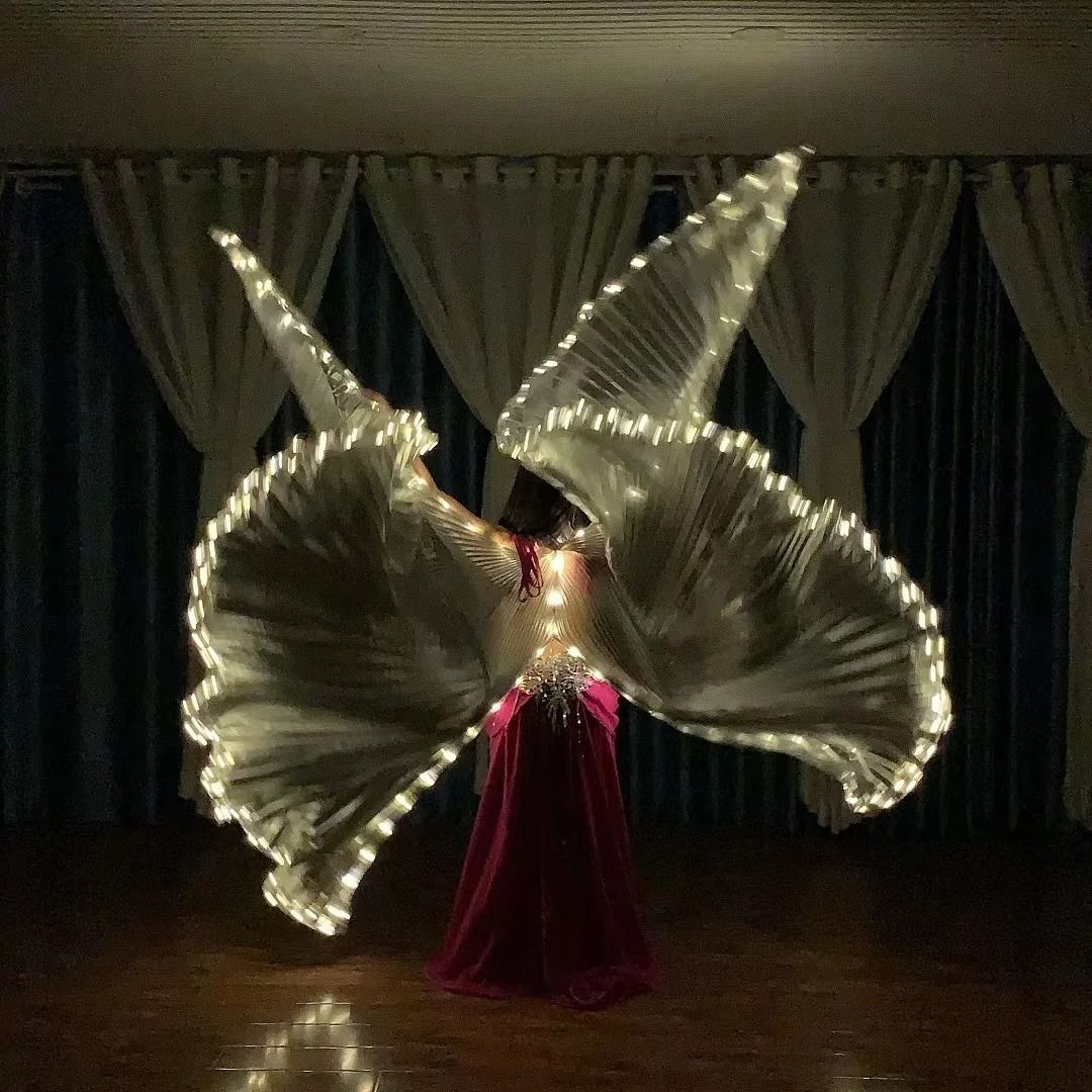 Belly Dance LED Isis Wings Fluorescent Butterfly Performance Costume