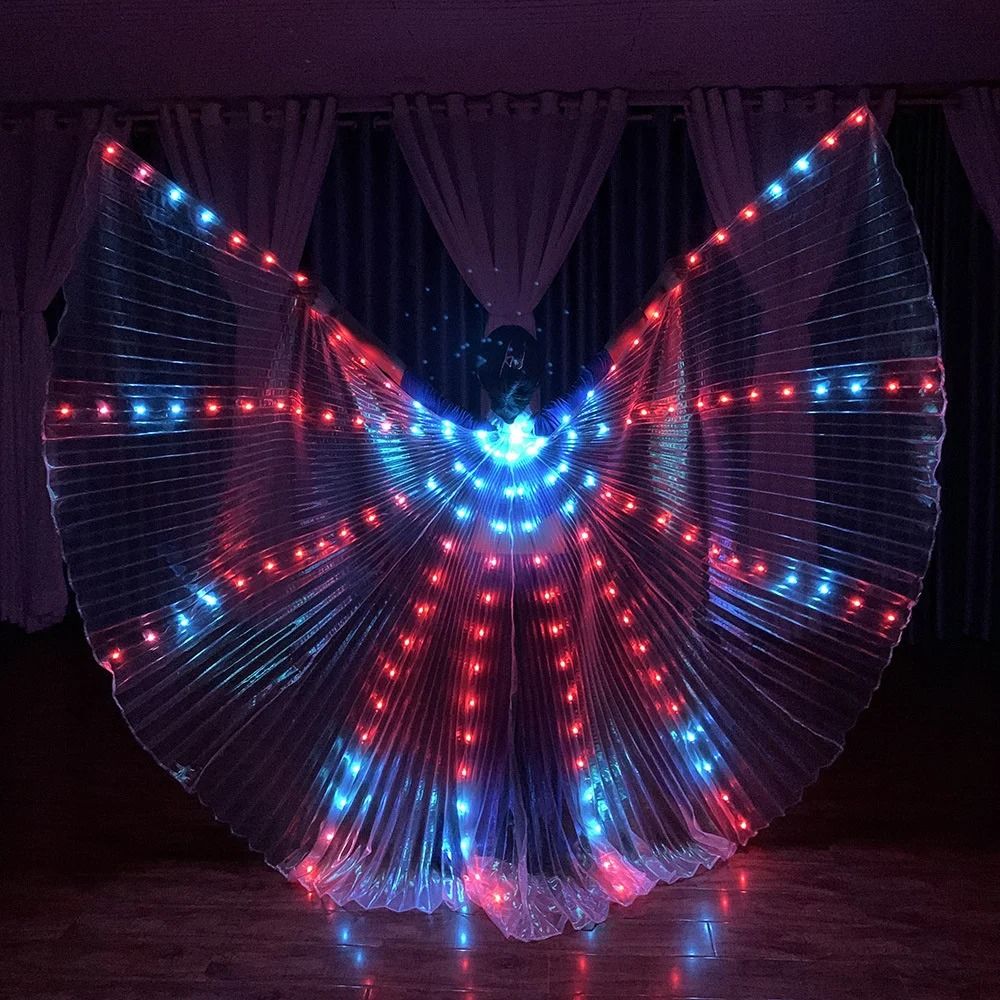 Belly Dance LED Isis Wings Fluorescent Butterfly Performance Costume