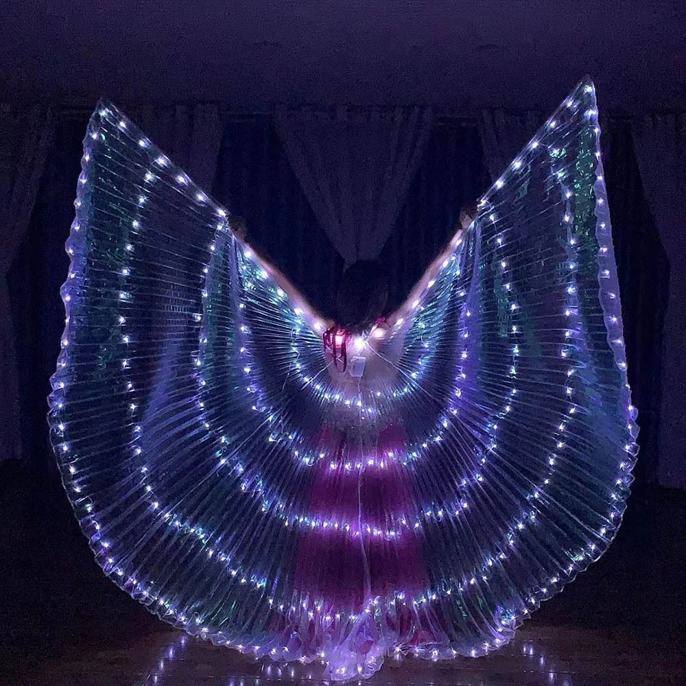 Belly Dance LED Isis Wings Fluorescent Butterfly Performance Costume