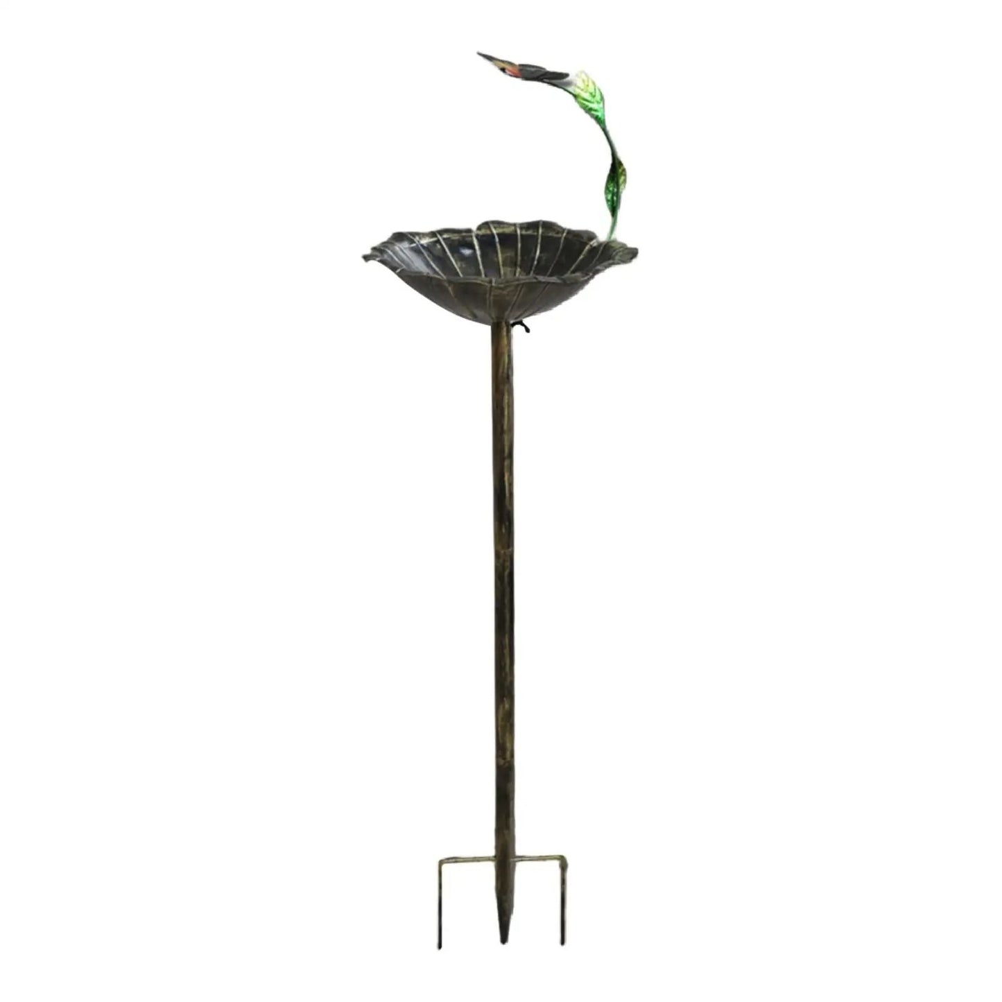 Garden Birdbath Sturdy Iron Standing Outdoor Vintage Bird Bath Bowl for Patio Yard