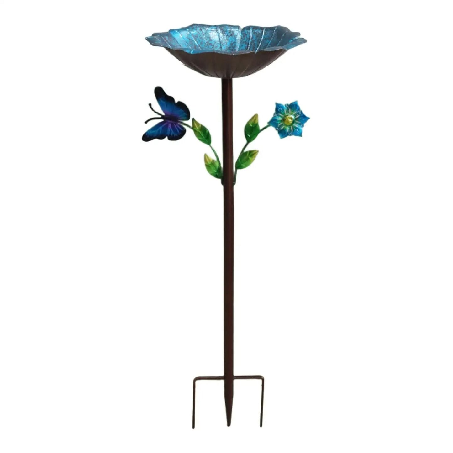 Garden Birdbath Sturdy Iron Standing Outdoor Vintage Bird Bath Bowl for Patio Yard