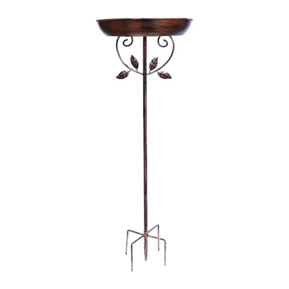 Garden Birdbath Sturdy Iron Standing Outdoor Vintage Bird Bath Bowl for Patio Yard