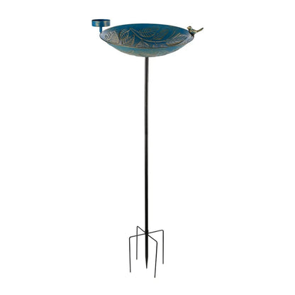 Garden Birdbath Sturdy Iron Standing Outdoor Vintage Bird Bath Bowl for Patio Yard