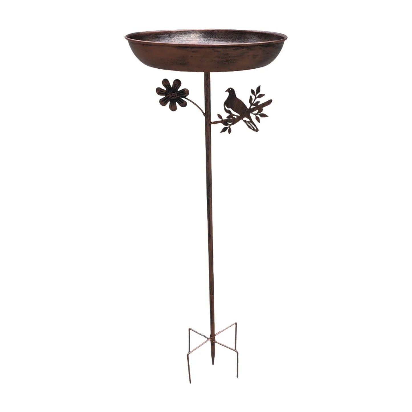 Garden Birdbath Sturdy Iron Standing Outdoor Vintage Bird Bath Bowl for Patio Yard