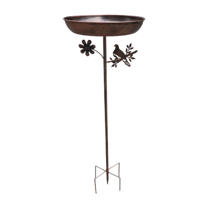 Garden Birdbath Sturdy Iron Standing Outdoor Vintage Bird Bath Bowl for Patio Yard