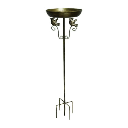 Garden Birdbath Sturdy Iron Standing Outdoor Vintage Bird Bath Bowl for Patio Yard